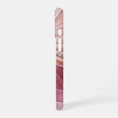 Coque iPhone 16 Art Abstrait Fractal Fleur & Tons de Bourgogne (Côté gauche)