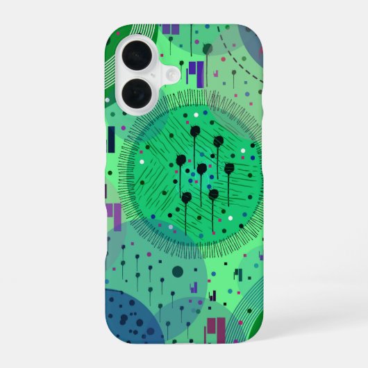 Coque iPhone 16 Art abstrait : Fruit Kiwi Vert (Verso)