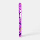 Coque iPhone 16 Art abstrait : Glitch violet (Côté gauche)