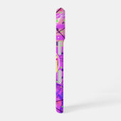 Coque iPhone 16 Art abstrait : Glitch violet (Côté droit)