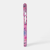 Coque iPhone 16 Art abstrait maximaliste rose (Côté gauche)