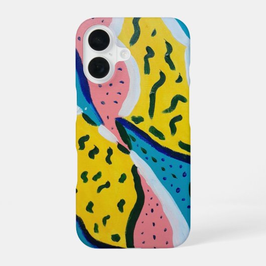 Coque iPhone 16 Art abstrait papillon (Verso)