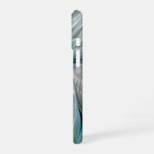 Coque iPhone 16 Art abstrait papillon bleu vert fantasy fractal (Côté gauche)