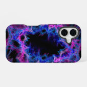 Coque iPhone 16 art abstrait rose et bleu (Verso Horizontal)