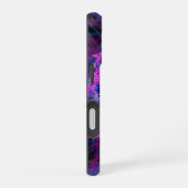 Coque iPhone 16 art abstrait rose et bleu (Côté droit)