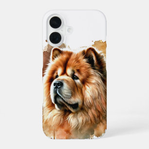 Coque iPhone 16 Art aquarelle Chow Chow