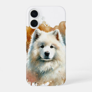 Coque iPhone 16 Art aquarelle Samoyède