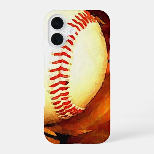 Coque iPhone 16 Art de baseball (Verso)