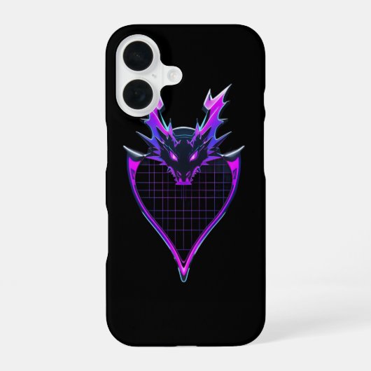 Coque iPhone 16 Art de dragon néon (Verso)