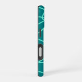 Coque iPhone 16 Art de ligne sarcelle (Côté droit)