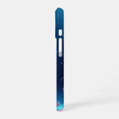 Coque iPhone 16 Art de méduse, nom en écriture blanche (Côté gauche)
