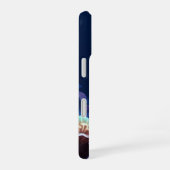 Coque iPhone 16 Art de méduse, nom en écriture blanche (Côté droit)