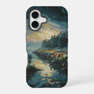 Coque iPhone 16 Art de paysage brumeux