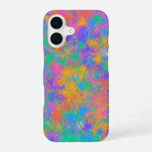 Coque iPhone 16 Art de projection coloré (Verso)