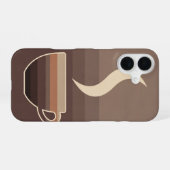 Coque iPhone 16 Art de tasse à café rétro stylisé (Verso Horizontal)