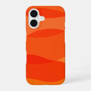 Coque iPhone 16 Art géométrique abstrait minimaliste en rouge oran