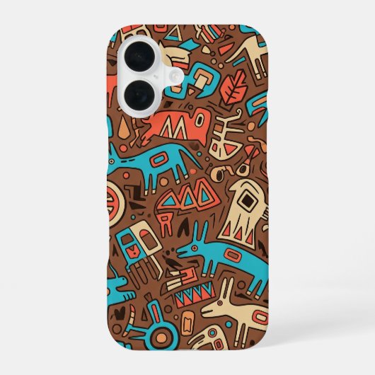 Coque iPhone 16 art indien apache traditionnel (Verso)
