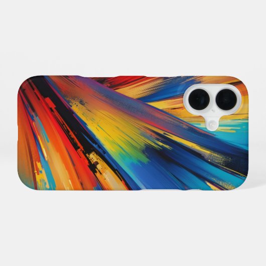 Coque iPhone 16 Art moderne à brosse dynamique (Verso Horizontal)