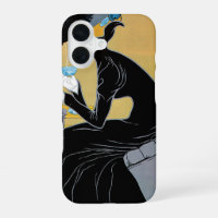 Art Nouveau vintage, Dame buvant du thé Marco Polo