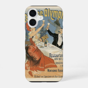 Coque iPhone 16 Art Nouveau vintage, restaurant Taverne Olympia