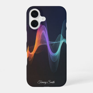 Coque iPhone 16 Art numérique Abstrait des vagues dynamiques