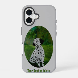 Coque iPhone 16 Art personnalisé de chien dalmate