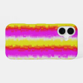 Coque iPhone 16 Artdeco rose Jaune Artdeco Arc-en-ciel rayures (Verso Horizontal)