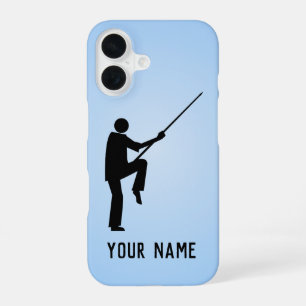 Coque iPhone 16 Artiste martial de Kung Fu en posture, votre nom s
