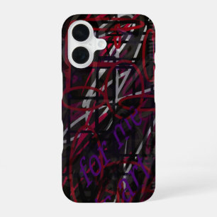 Coque iPhone 16 Artiste Rebelle - Texte & Graffiti Design Abstrait