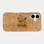 Coque iPhone 16 Aspect Initial Pierre Rustique (Verso Horizontal)