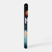 Coque iPhone 16 Astronaute sur Dino dans l'espace (Côté droit)