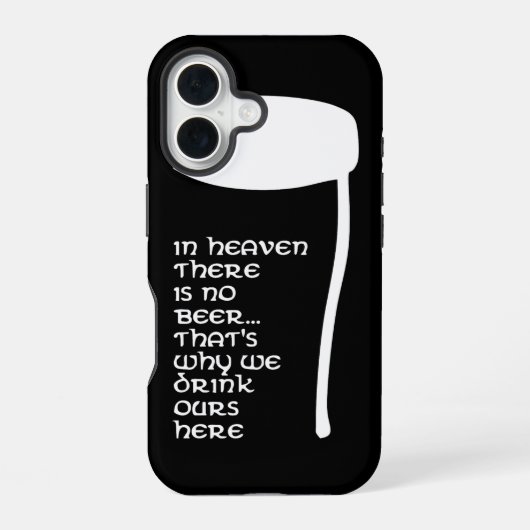 Coque iPhone 16 Au paradis il n'y a pas de bière (Verso)