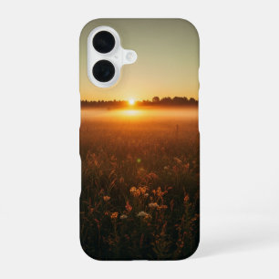 Coque iPhone 16 Aube vintage sur la prairie