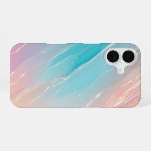 Coque iPhone 16 Aurora Wave Pastel Gradient Phone Case (Verso Horizontal)