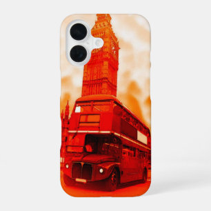 Coque iPhone 16 Autobus rouge de Londres Big Ben