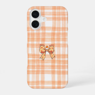 Coque iPhone 16 Automne Bow Aesthetic Orange