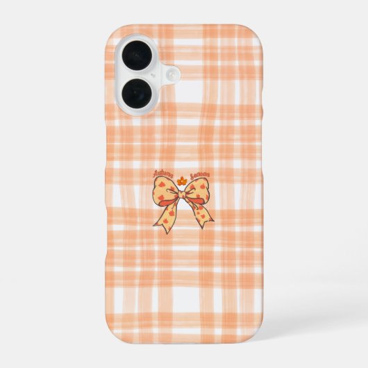 Coque iPhone 16 Automne Bow Aesthetic Orange (Verso)