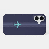 Coque iPhone 16 Avion minimaliste (Verso Horizontal)