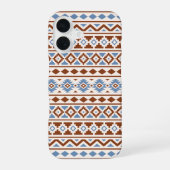 Coque iPhone 16 Aztec Essence Motif II Crème bleu rouille (Verso)