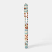 Coque iPhone 16 Aztec Essence Ptn III b Crème Terracottas Bleues (Côté gauche)