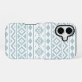 Coque iPhone 16 Aztec Essence Ptn III Canard Bleu oeuf Blanc (Verso Horizontal)