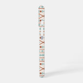 Coque iPhone 16 Aztec Formes Motif rouille crème Turquoise (Côté gauche)