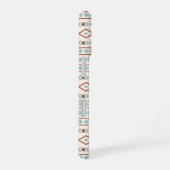 Coque iPhone 16 Aztec Formes Motif rouille crème Turquoise (Côté droit)