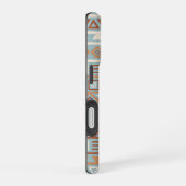 Coque iPhone 16 Aztec Influence Motif Crème Bleue Terracottas (Côté droit)