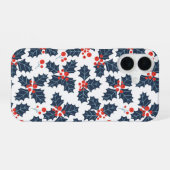 Coque iPhone 16 Baie de houx sur fond blanc (Verso Horizontal)