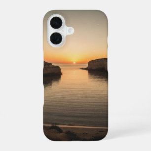 Coque iPhone 16 Baie océanique vintage au soleil déclinant