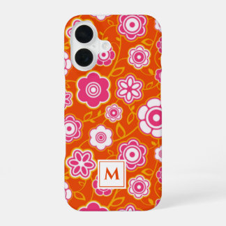 Coque iPhone 16 Bandana florale Imprimer Monogramme