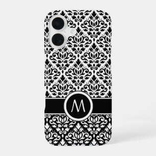 Coque iPhone 16 Bande BW 2Part Ptn Damask (Personnalisée)