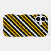 Coque iPhone 16 Bandes arc-en-ciel blanc jaune (Verso Horizontal)