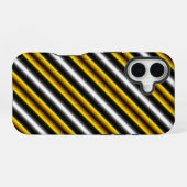 Coque iPhone 16 Bandes arc-en-ciel blanc jaune (Verso Horizontal)